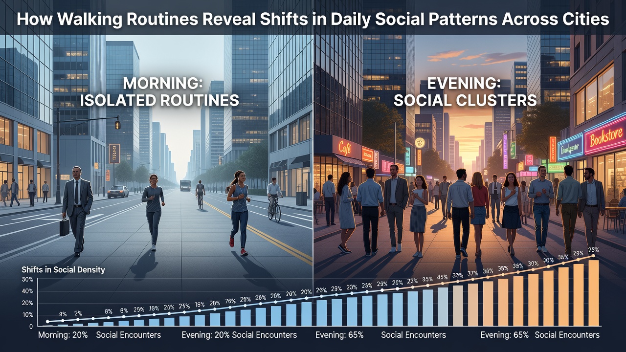 How Walking Routines Reveal Shifts in Daily Social Patterns Across Cities